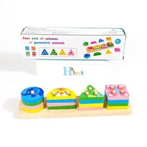 Xinchen Montessori Stacking Toy for Toddlers, Wooden Toy for Toddlers, Geometric Kit, Color Recognition, Jigsaw Puzzles Shape Sorter