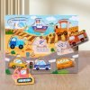 Montessori Wooden Puzzles Hand Grab Boards Tangram Jigsaw Toys Baby Educational Toys Cartoon Vehicle Animals Fruits 3D Puzzles - transportation