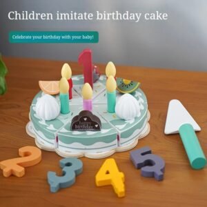 Little Dutch XL Wooden Cake Birthday Cake with Numbers and Candles 26 Pieces