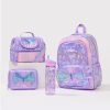 SMIGGLE  primary school butterfly set for grade 1-4 set of 5 pieces/bag +lunch bag+lunch box+water bottle+pencil case