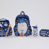 SMIGGLE junior set space theme kg 2-3 / grade 1 /4 pieces bag + lunch bag + lunch box + water bottle
