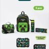 SMIGGLE primary school Minecraft 5 piece school bundle /backpack+ lunch bag + lunch box+water bottle+ pencil case