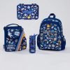 SMIGGLE junior set space theme kg 2-3 / grade 1/4 pieces bag + lunch bag + lunch box + water bottle