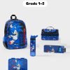 SMIGGLE Sonic primary school grade 1-4 set of 5 pieces backpacks+ lunch bag +lunch box + water bottle+ pencil case